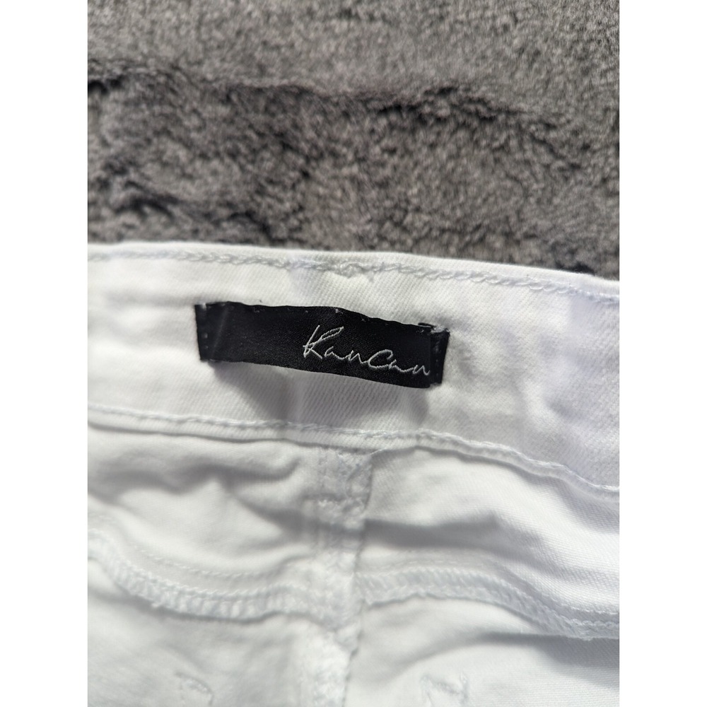 KanCan Cuffed Distressed Shorts Women's Size 9/28 White - Picture 3 of 11
